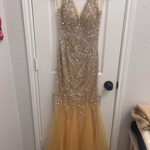 Dazzling Gold Sequin Prom Dress
